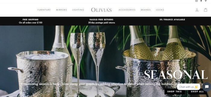 Olivia's homepage preview image