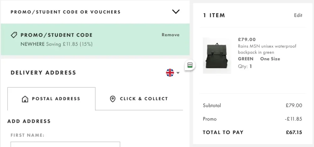 How to use a promo code at Asos